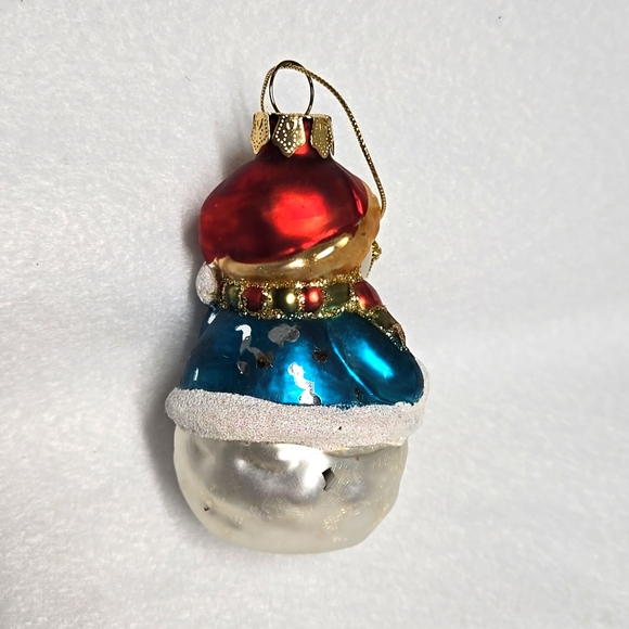 3 Vintage Christmas Ornaments Set Snowman 3½" Glass Christmas Tree Decor Holiday - Picture 6 of 16